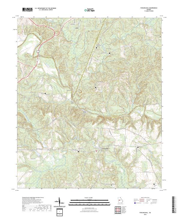 US Topo 7.5-minute map for Fickling Mill GA