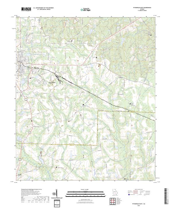 US Topo 7.5-minute map for Fitzgerald East GA