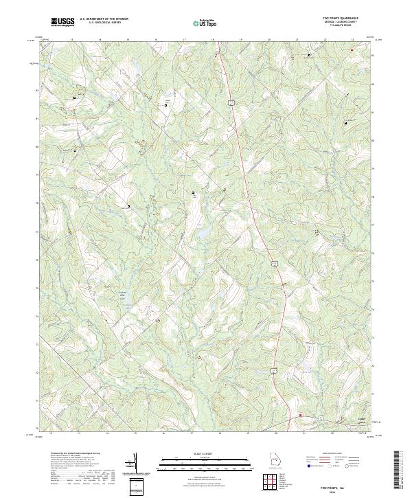 US Topo 7.5-minute map for Five Points GA