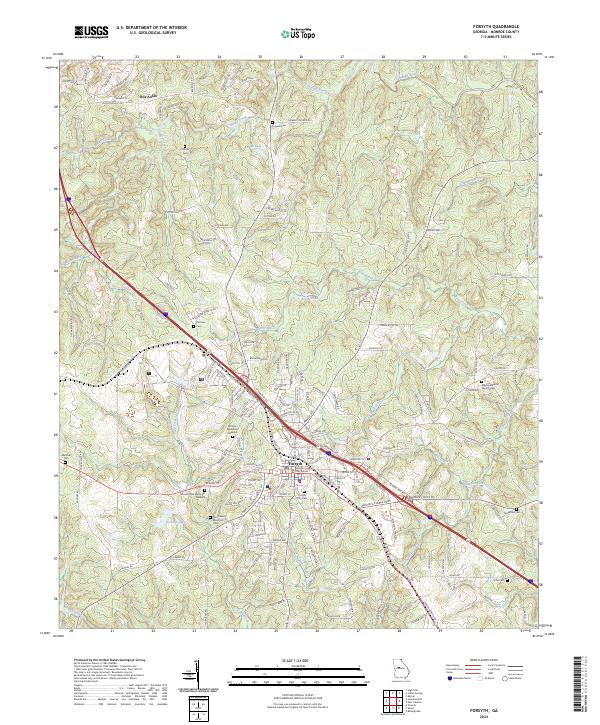 US Topo 7.5-minute map for Forsyth GA