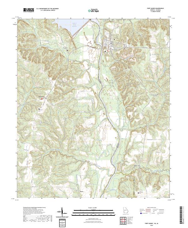 US Topo 7.5-minute map for Fort Gaines GAAL