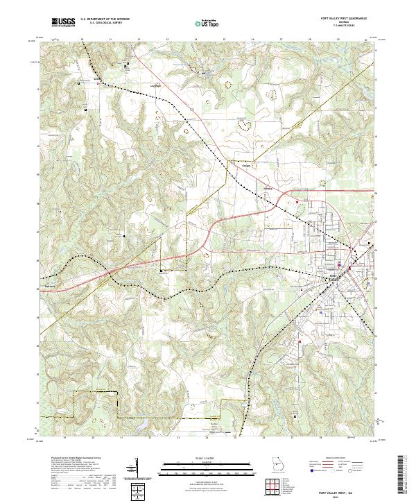 US Topo 7.5-minute map for Fort Valley West GA