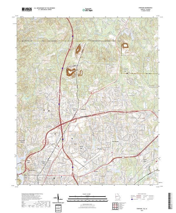 US Topo 7.5-minute map for Fortson GAAL