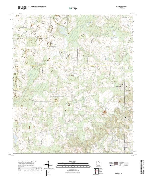 US Topo 7.5-minute map for Gee Pond GA