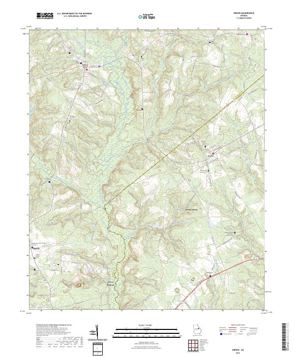 US Topo 7.5-minute map for Gibson GA