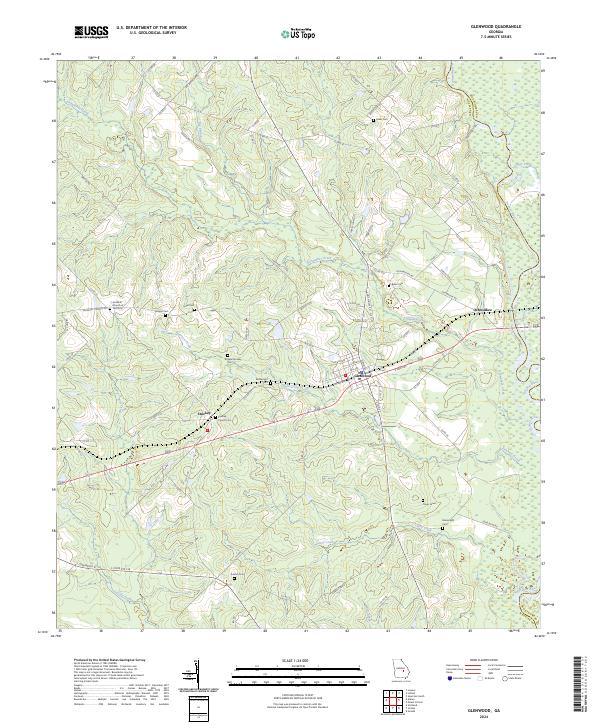 US Topo 7.5-minute map for Glenwood GA