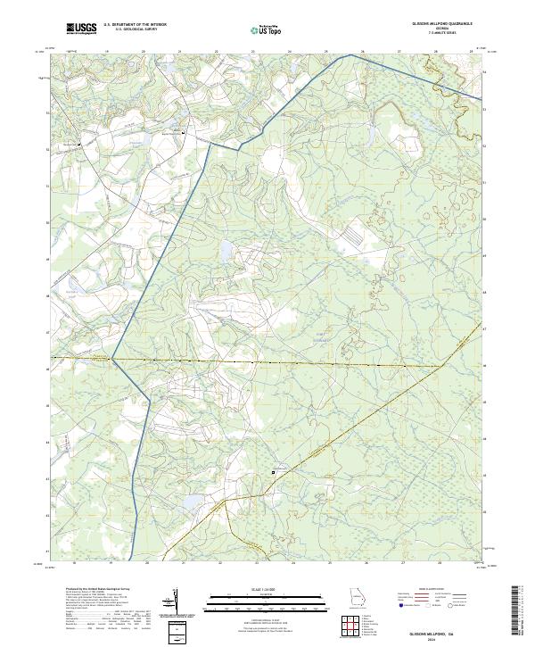 US Topo 7.5-minute map for Glissons Millpond GA