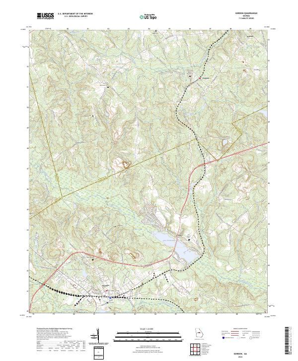 US Topo 7.5-minute map for Gordon GA