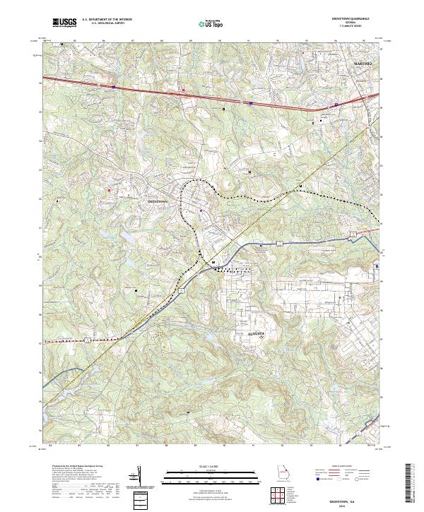 US Topo 7.5-minute map for Grovetown GA