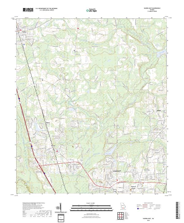 US Topo 7.5-minute map for Hahira East GA