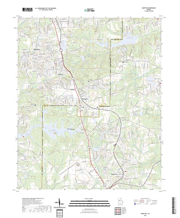 US Topo 7.5-minute map for Hampton GA