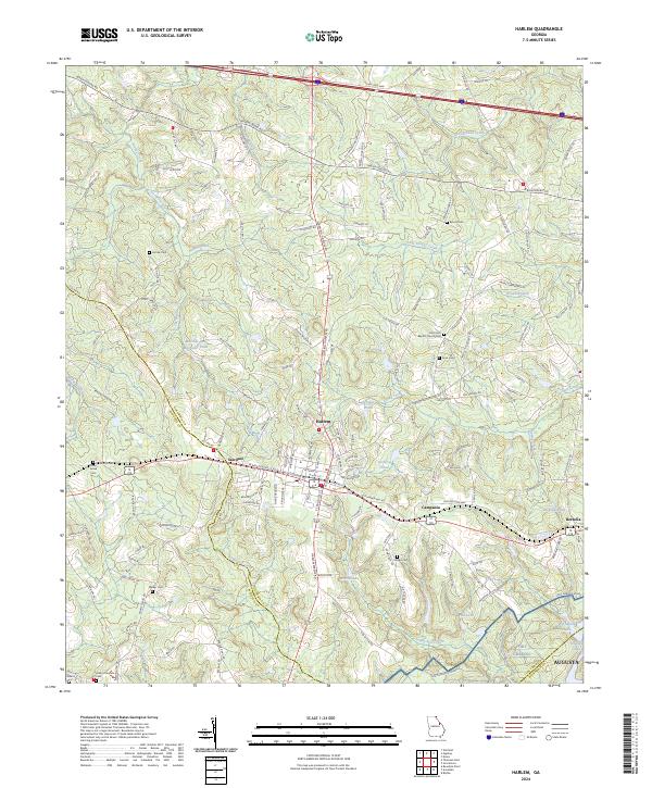 US Topo 7.5-minute map for Harlem GA