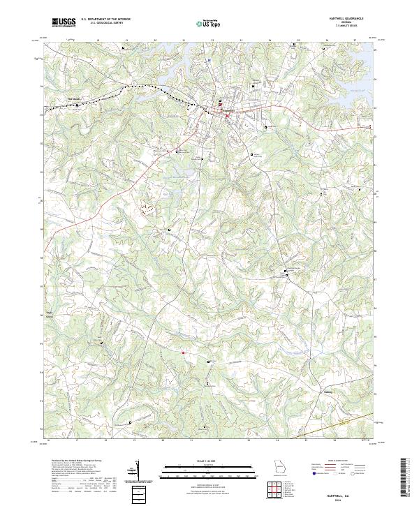 US Topo 7.5-minute map for Hartwell GA