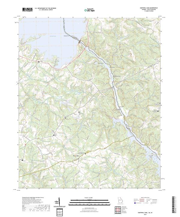 US Topo 7.5-minute map for Hartwell Dam GASC