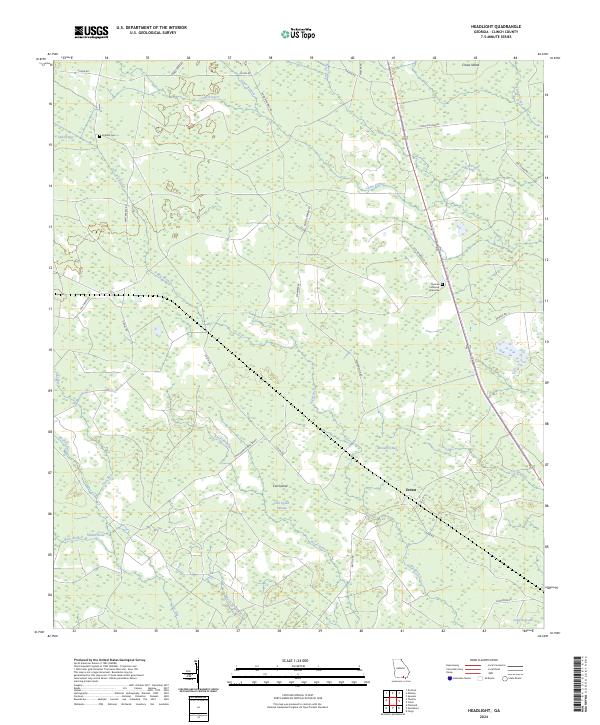 US Topo 7.5-minute map for Headlight GA