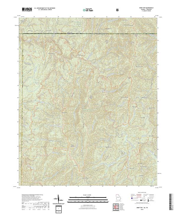 US Topo 7.5-minute map for Hemp Top GATN