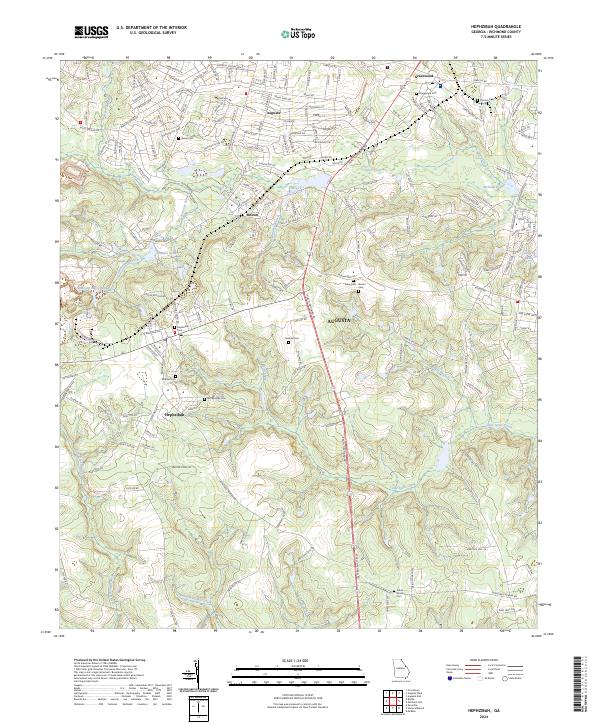 US Topo 7.5-minute map for Hephzibah GA