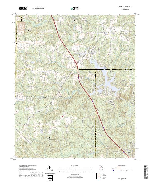 US Topo 7.5-minute map for High Falls GA