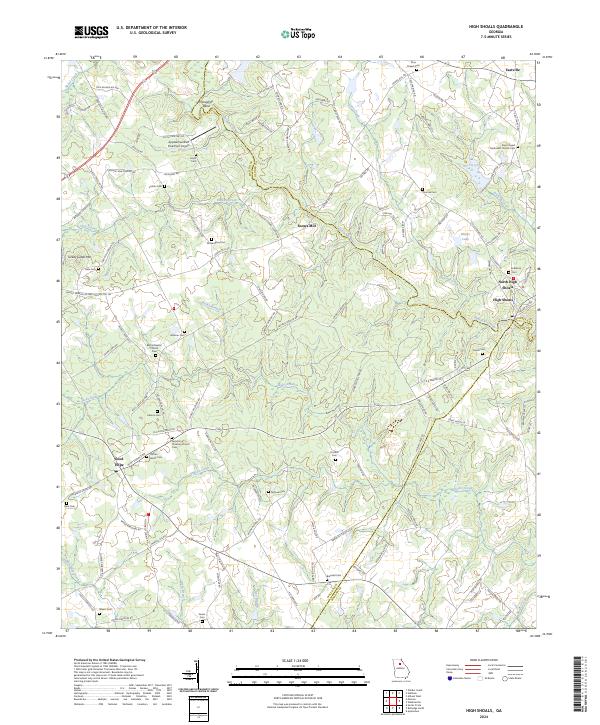 US Topo 7.5-minute map for High Shoals GA