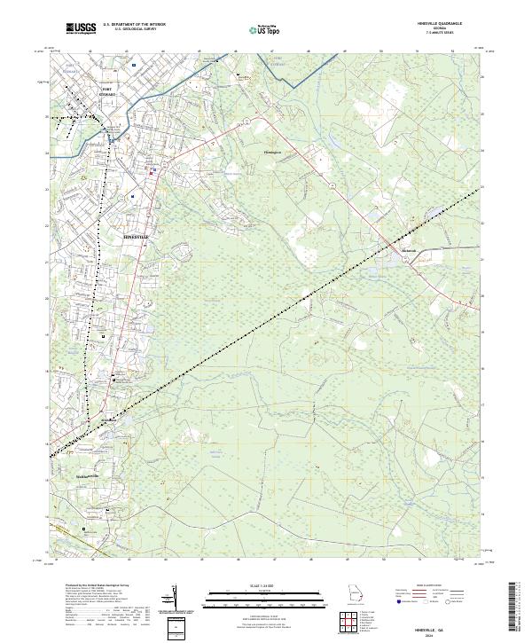 US Topo 7.5-minute map for Hinesville GA