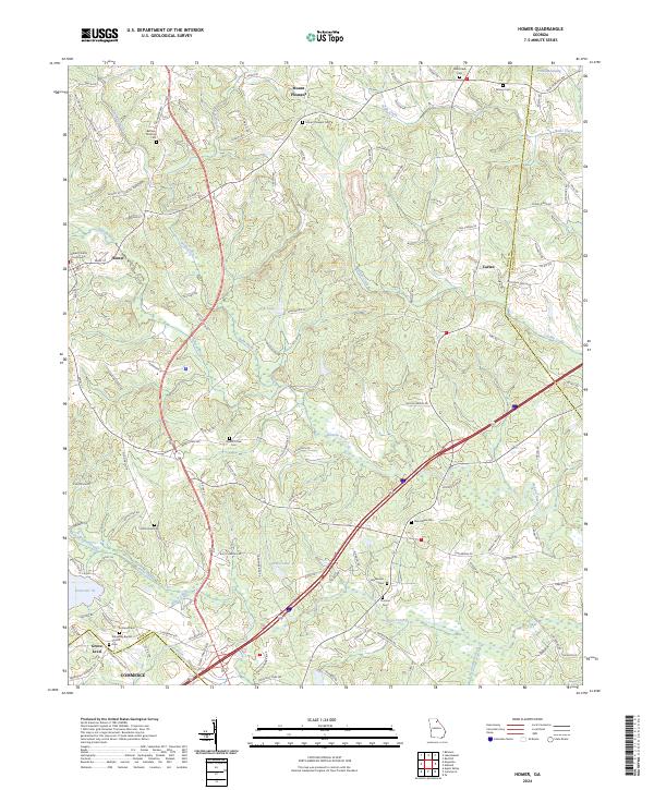 US Topo 7.5-minute map for Homer GA