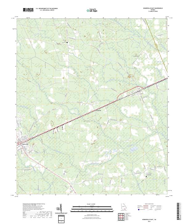 US Topo 7.5-minute map for Homerville East GA