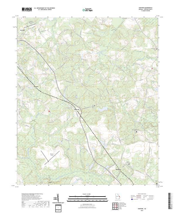 US Topo 7.5-minute map for Hunters GA