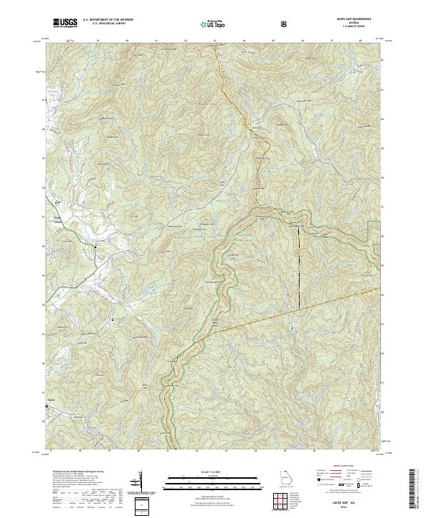 US Topo 7.5-minute map for Jacks Gap GA