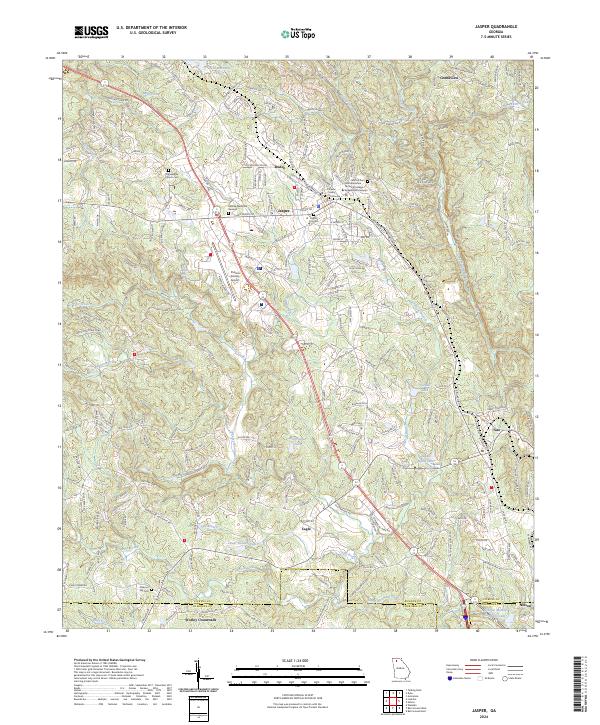 US Topo 7.5-minute map for Jasper GA