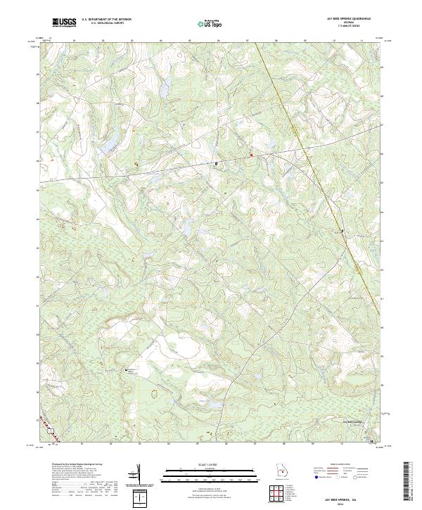 US Topo 7.5-minute map for Jay Bird Springs GA