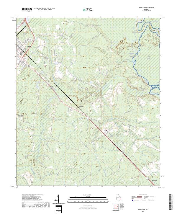 US Topo 7.5-minute map for Jesup East GA