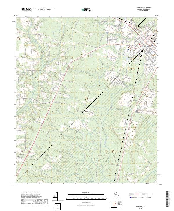 US Topo 7.5-minute map for Jesup West GA