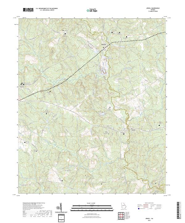 US Topo 7.5-minute map for Jewell GA