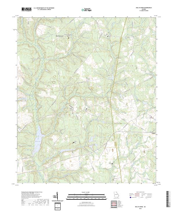 US Topo 7.5-minute map for Kellys Pond GA