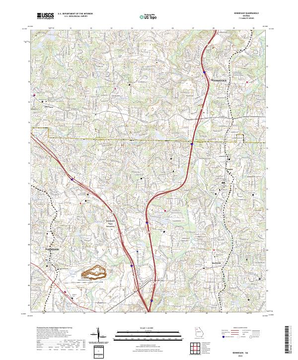 US Topo 7.5-minute map for Kennesaw GA