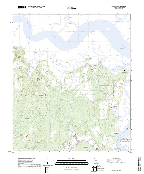 US Topo 7.5-minute map for Kingsland NE GA