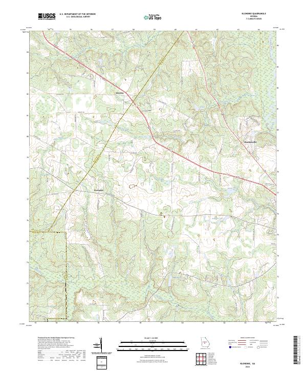 US Topo 7.5-minute map for Klondike GA