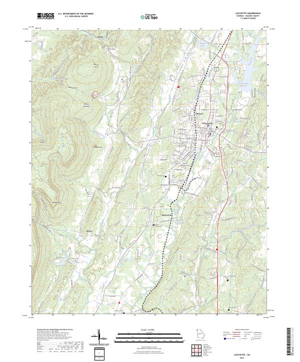 US Topo 7.5-minute map for LaFayette GA