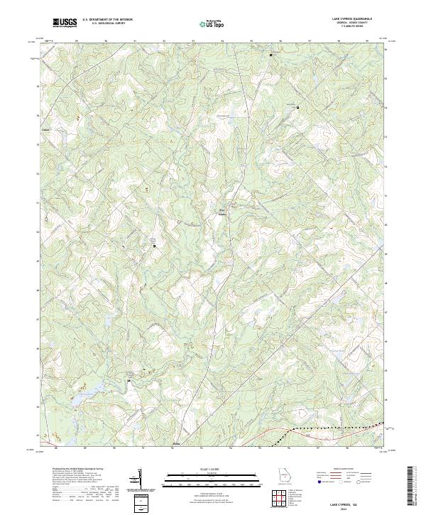 US Topo 7.5-minute map for Lake Cypress GA