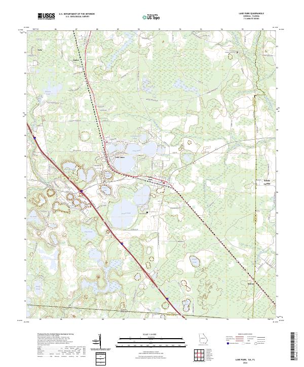 US Topo 7.5-minute map for Lake Park GAFL