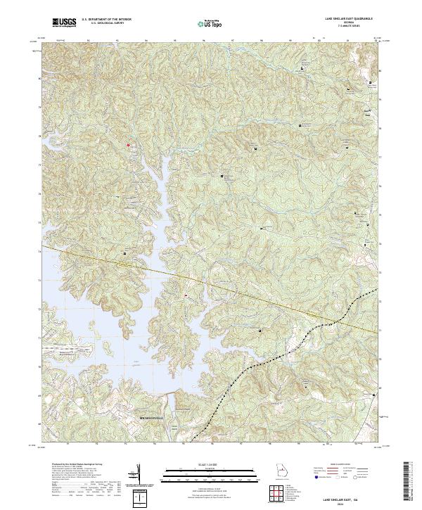 US Topo 7.5-minute map for Lake Sinclair East GA