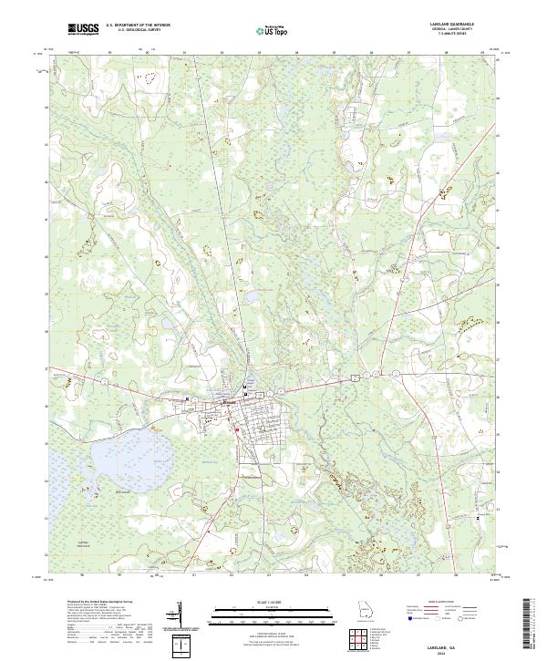 US Topo 7.5-minute map for Lakeland GA