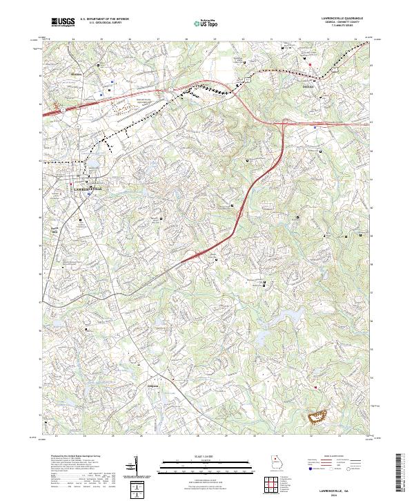 US Topo 7.5-minute map for Lawrenceville GA