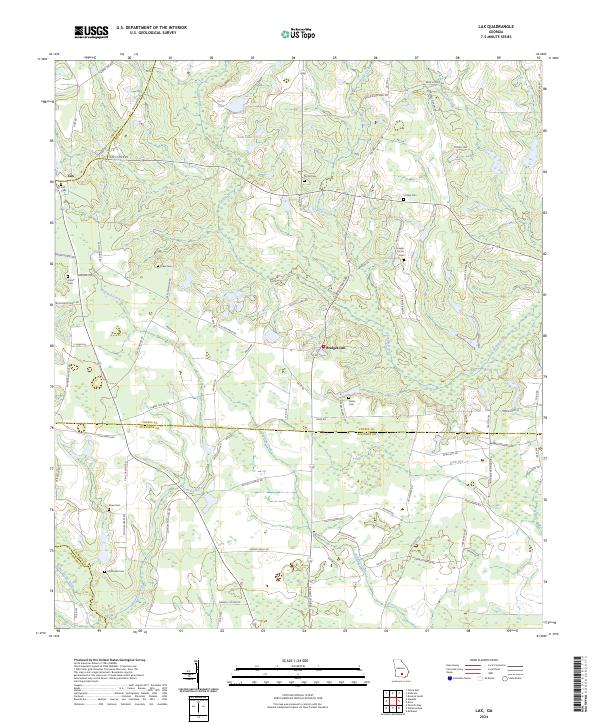 US Topo 7.5-minute map for Lax GA