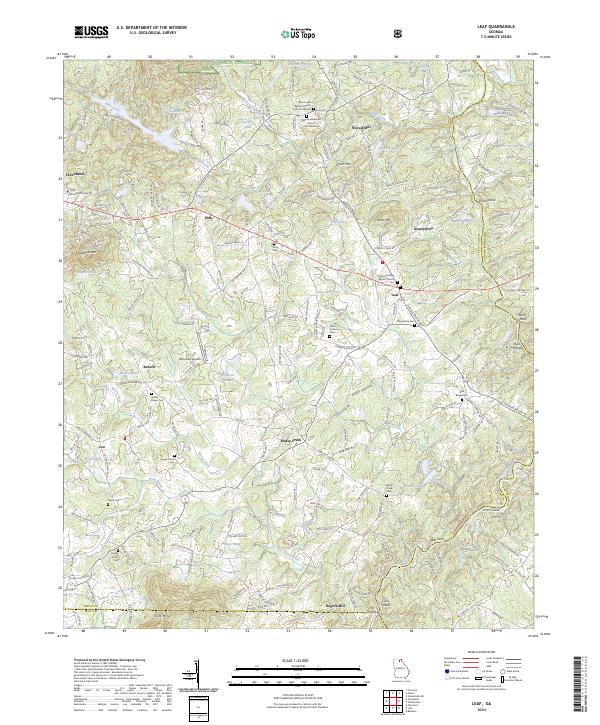 US Topo 7.5-minute map for Leaf GA