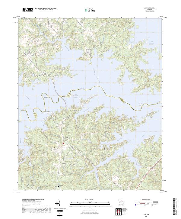 US Topo 7.5-minute map for Leah GA