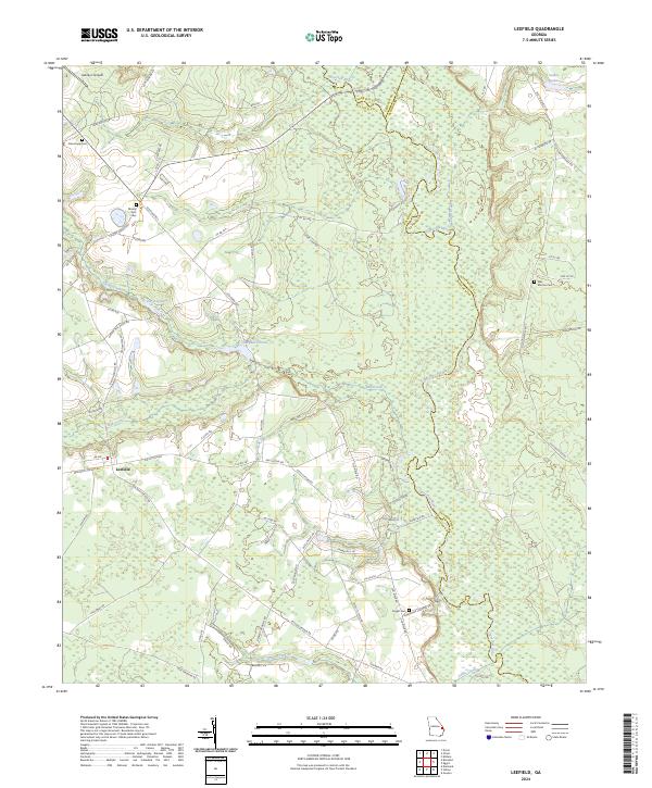 US Topo 7.5-minute map for Leefield GA