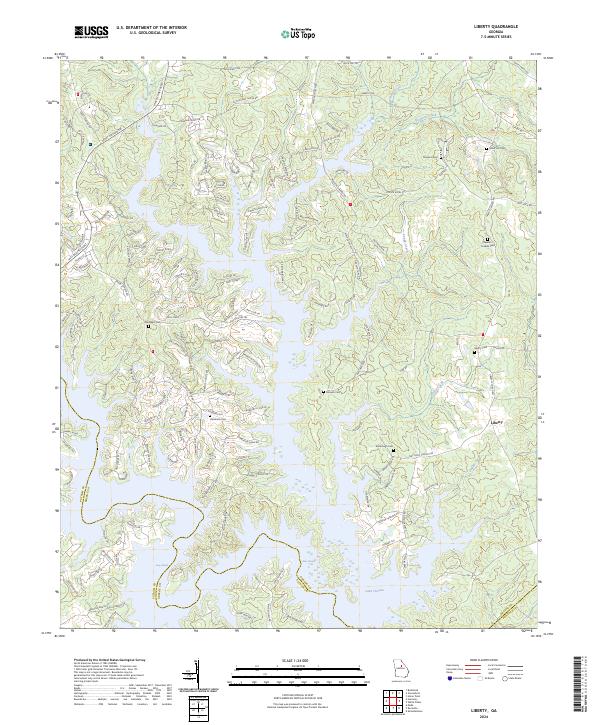 US Topo 7.5-minute map for Liberty GA