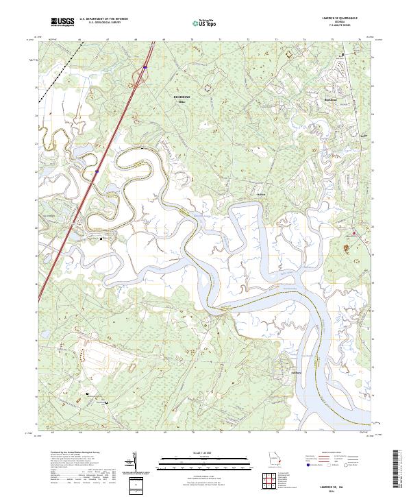 US Topo 7.5-minute map for Limerick SE GA