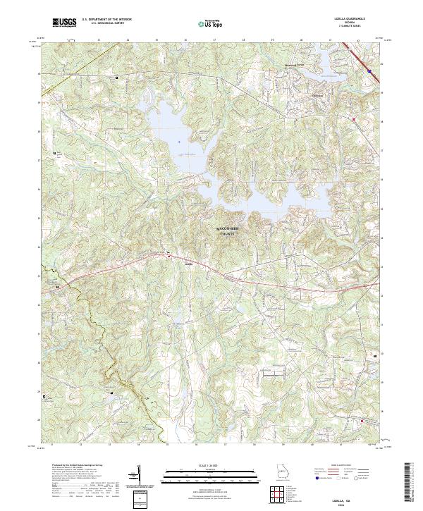 US Topo 7.5-minute map for Lizella GA